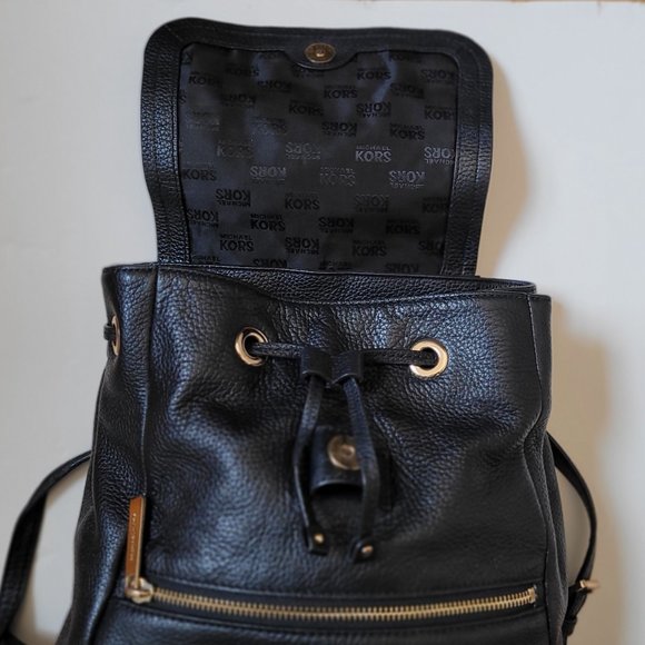 Michael Kors Black Leather Rachel Backpack, Never Used - Picture 3 of 8